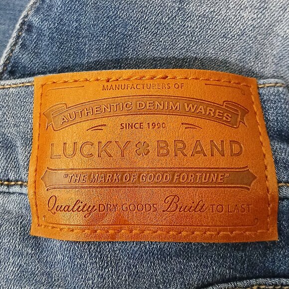 Lucky Brand Jeans 27 4 Ava Raw Hem Blue Denim Stretch - Picture 8 of 12